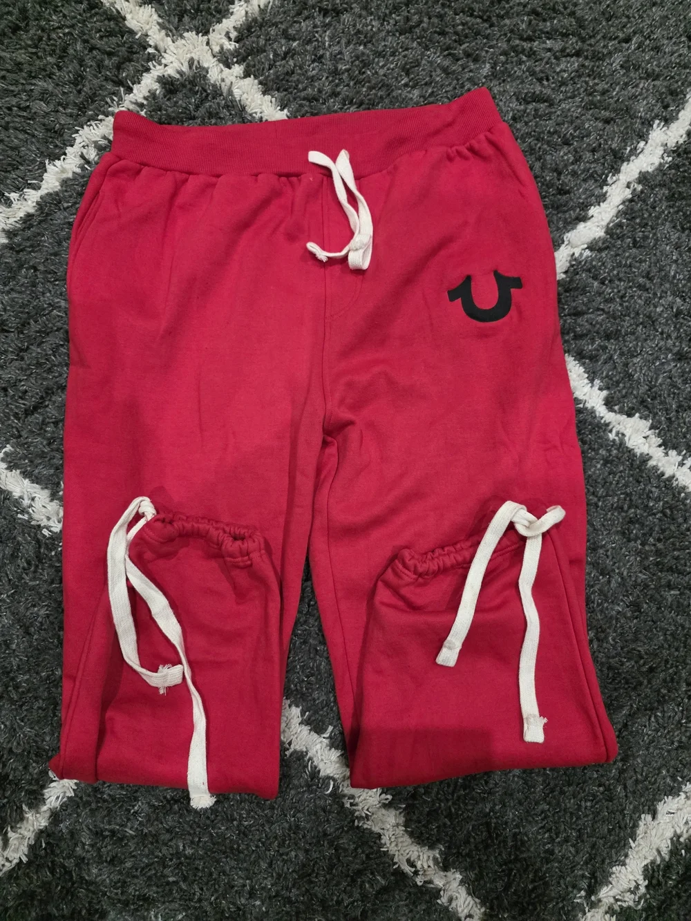 True Religion Brand Men's Red  Big Horseshoes Logo Sweatpants Pants XXXL